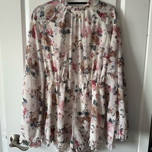 Backless floral romper